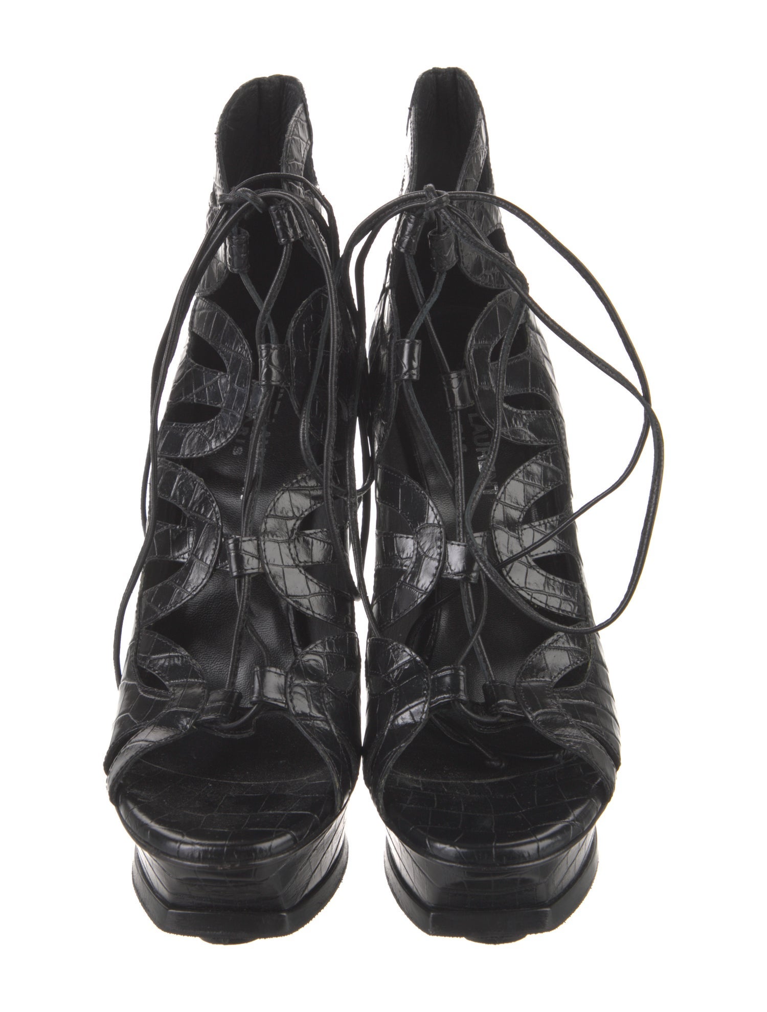 Saint Laurent Embossed Leather Gladiator Sandals