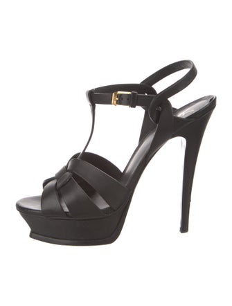Saint Laurent Leather T-Strap Sandals