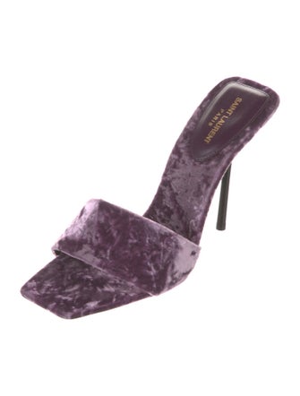 Saint Laurent Velvet Slides