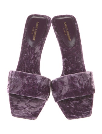 Saint Laurent Velvet Slides