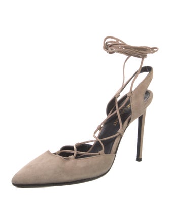 Saint Laurent Suede Slingback Pumps