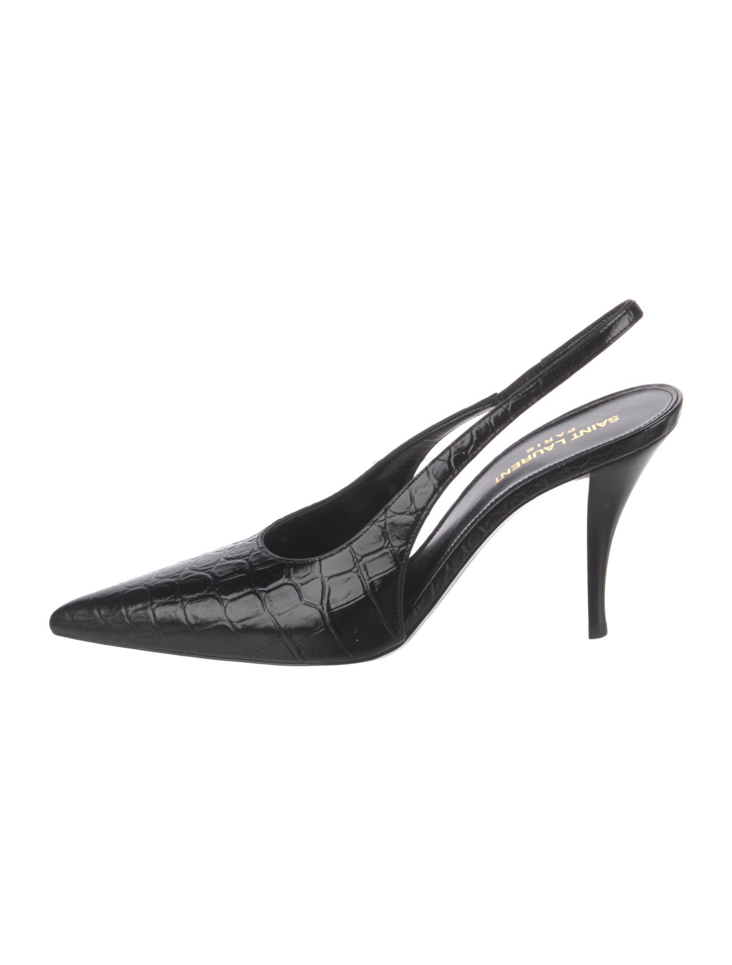 Saint Laurent Embossed Leather Slingback Pumps