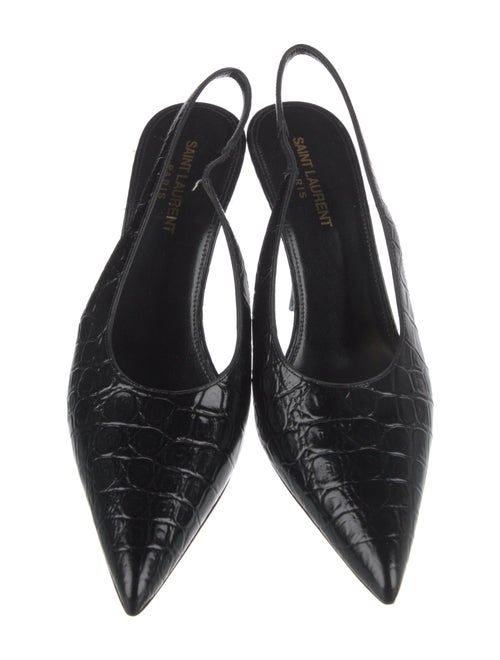 Saint Laurent Embossed Leather Slingback Pumps