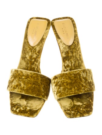 Saint Laurent Velvet Slides