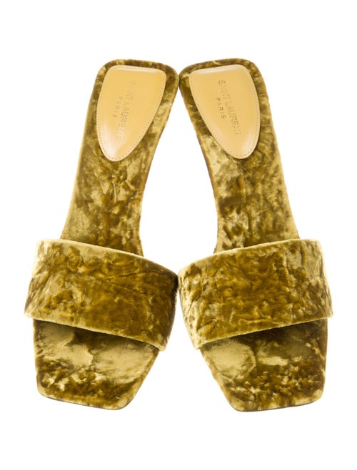 Saint Laurent Velvet Slides