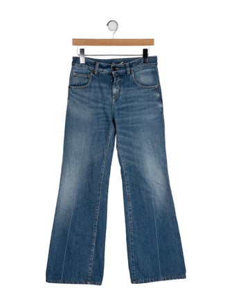 Saint Laurent Mid-Rise Wide Leg Jeans