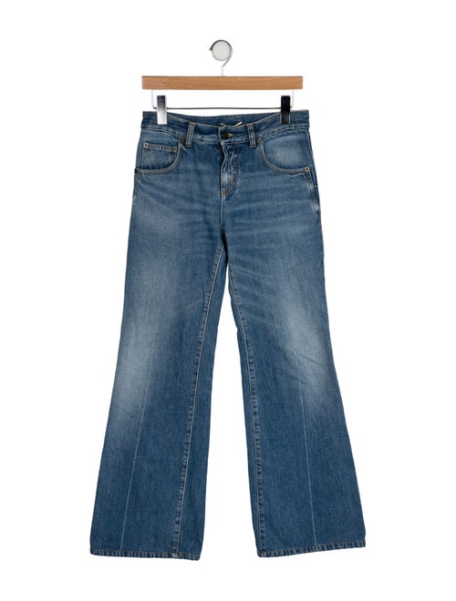 Saint Laurent Mid-Rise Wide Leg Jeans