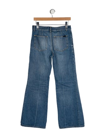 Saint Laurent Mid-Rise Wide Leg Jeans