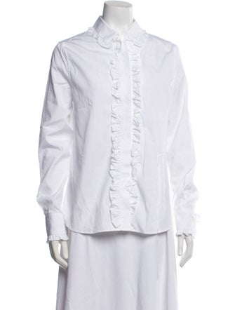 Saint Laurent Long Sleeve Button-Up Top