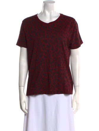 Saint Laurent Animal Print Crew Neck T-Shirt