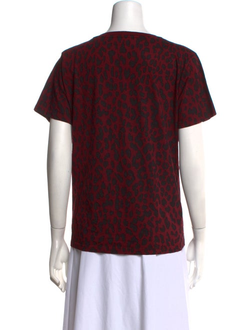 Saint Laurent Animal Print Crew Neck T-Shirt