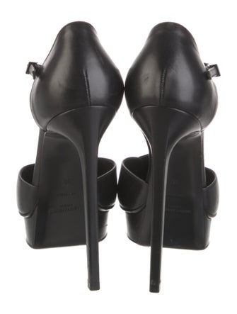 Saint Laurent Leather Studded Accents T-Strap Pumps