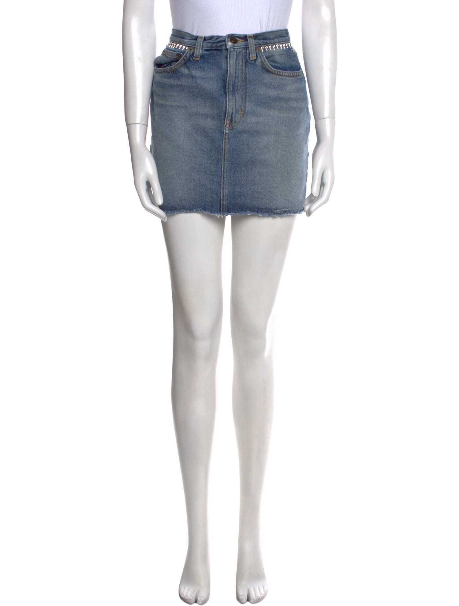 Saint Laurent Studded Accents Mini Skirt