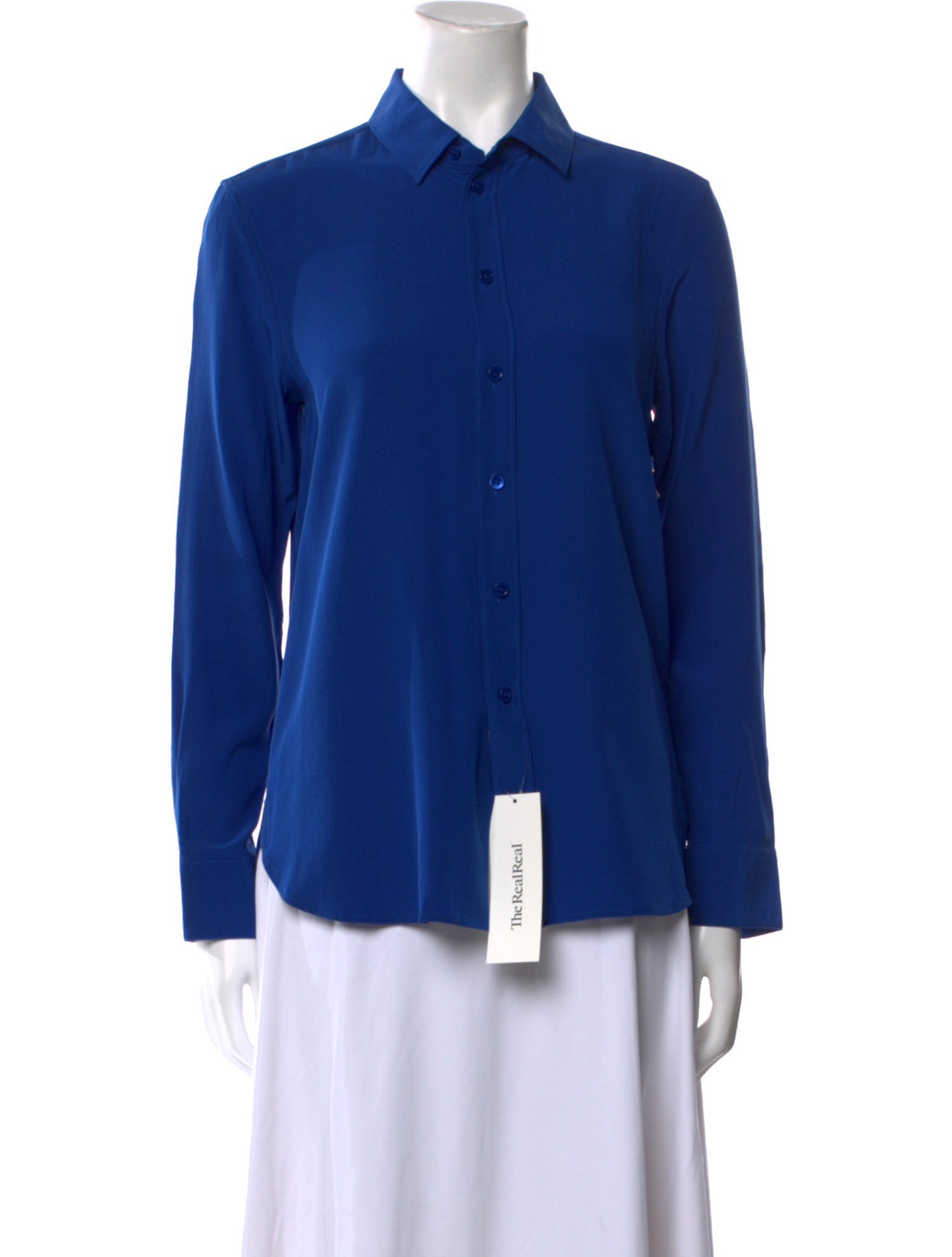 Saint Laurent Silk Long Sleeve Button-Up Top