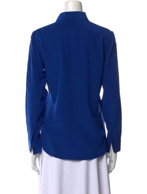 Saint Laurent Silk Long Sleeve Button-Up Top