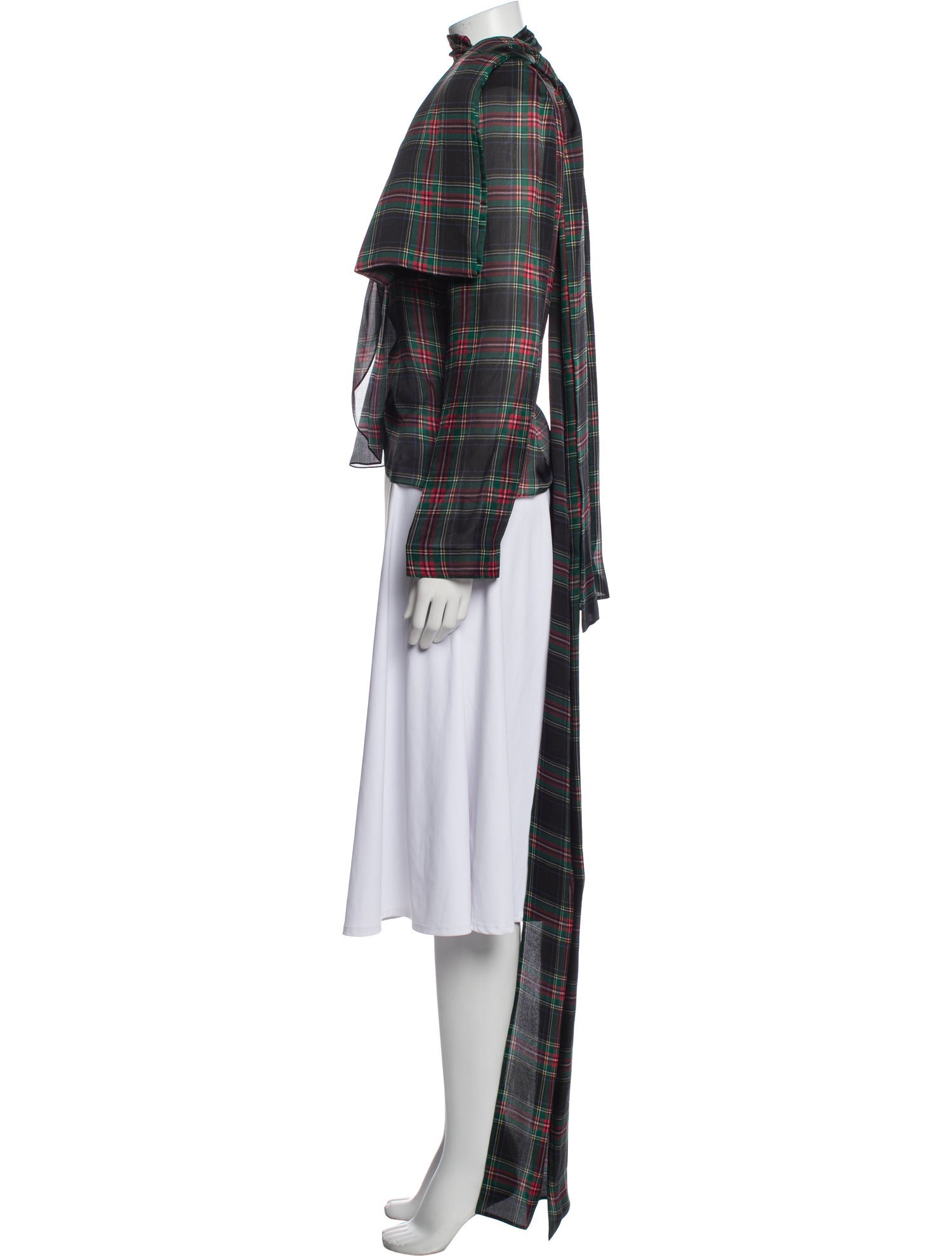 Saint Laurent Silk Plaid Print Tunic w/ Tags