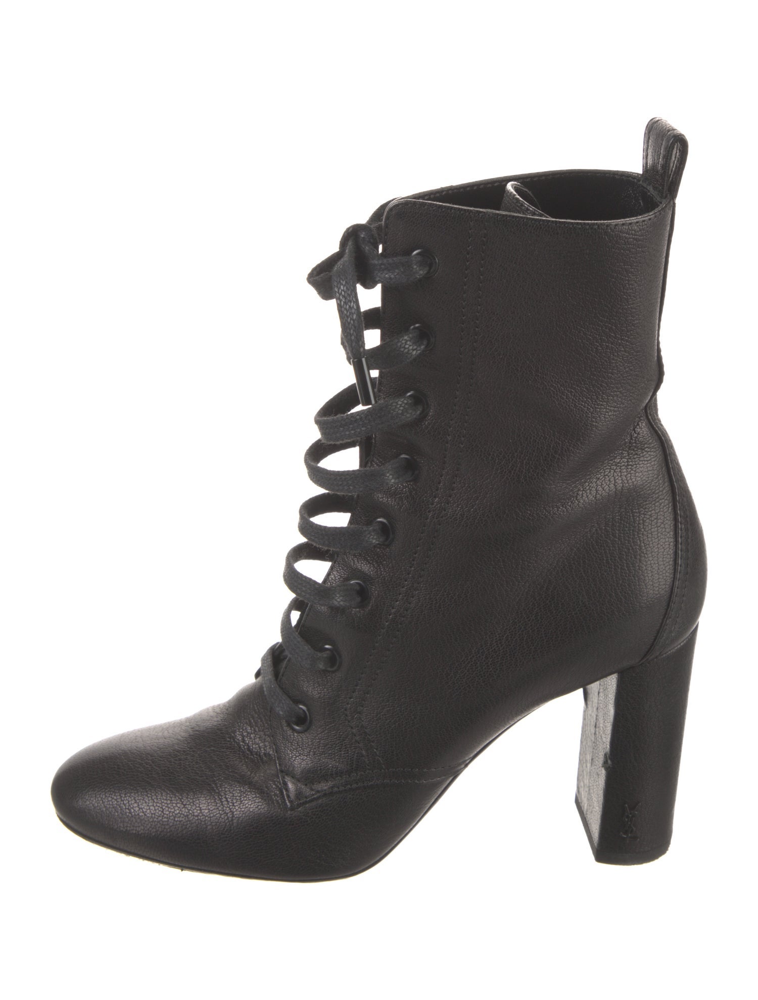 Saint Laurent Leather Lace-Up Boots