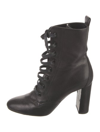 Saint Laurent Leather Lace-Up Boots