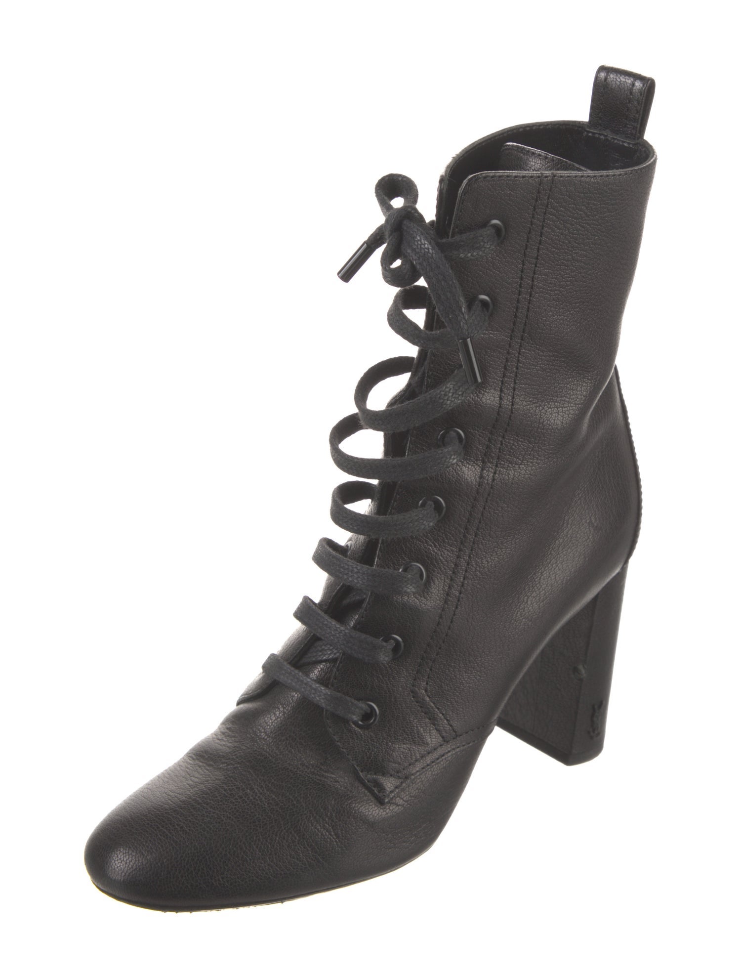 Saint Laurent Leather Lace-Up Boots