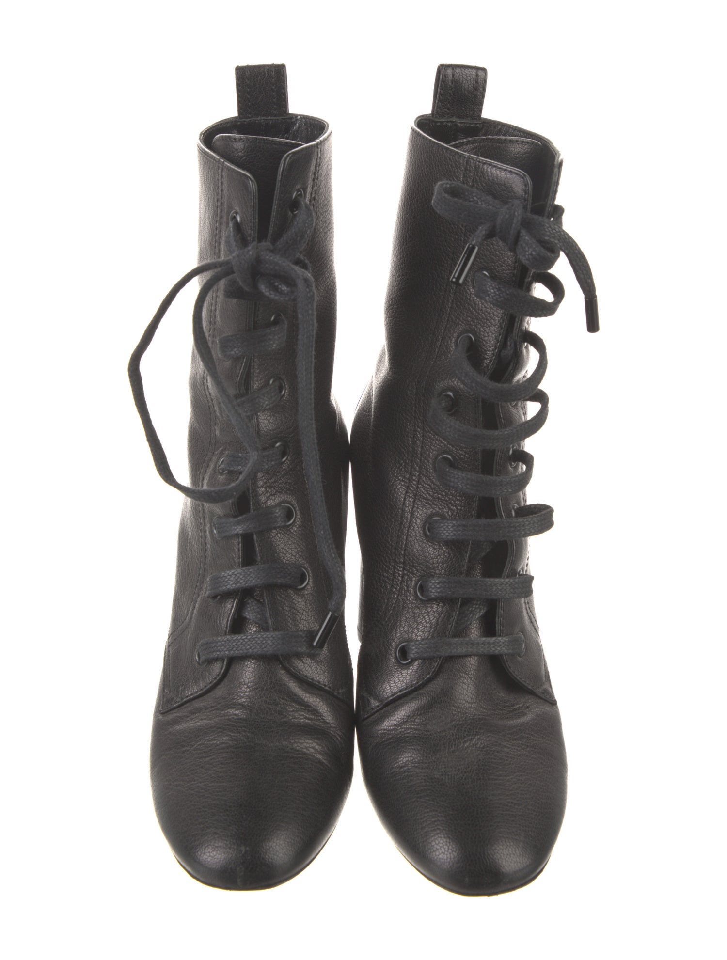 Saint Laurent Leather Lace-Up Boots
