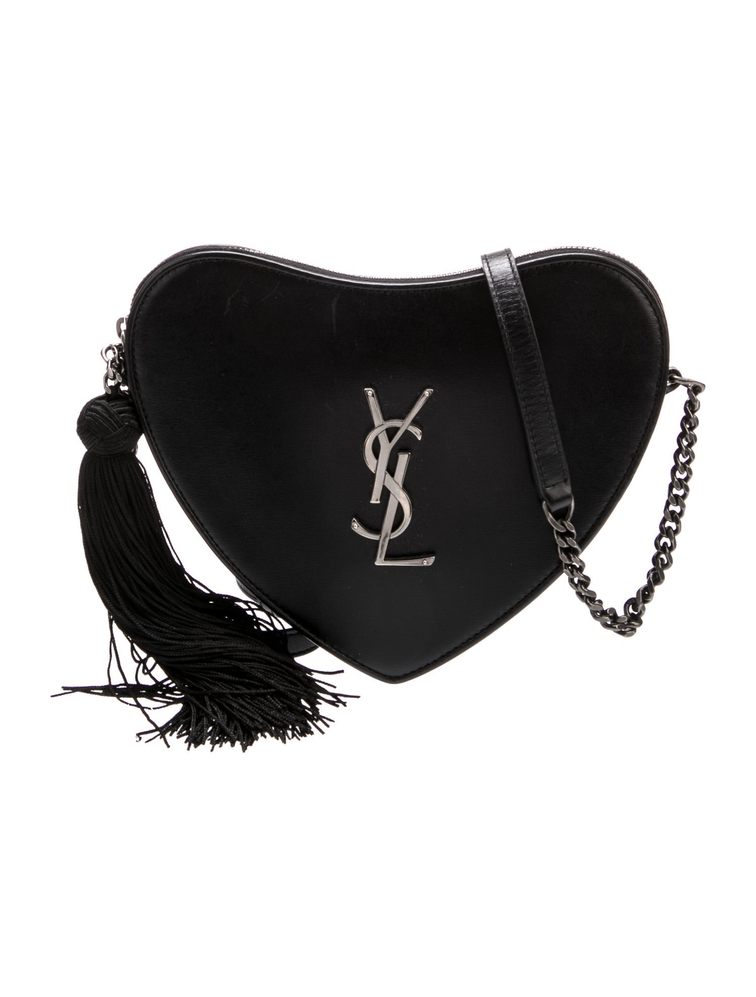 Saint Laurent Leather Heart Monogram