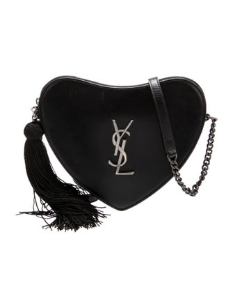 Saint Laurent Leather Heart Monogram