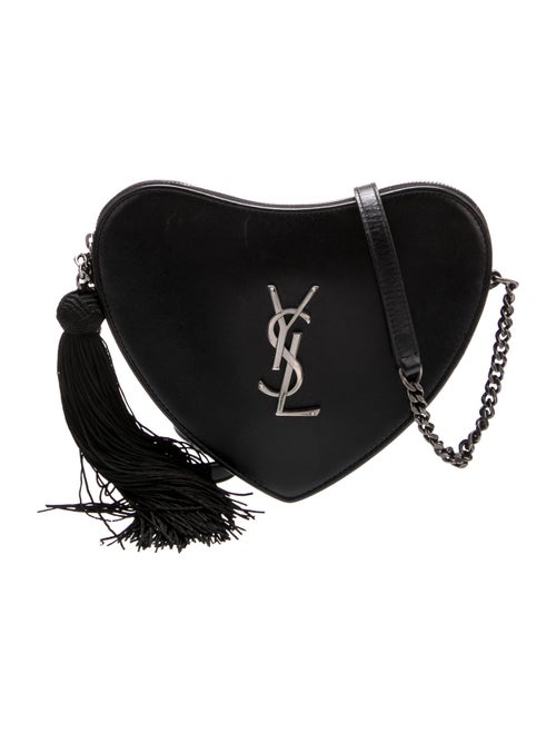 Saint Laurent Leather Heart Monogram