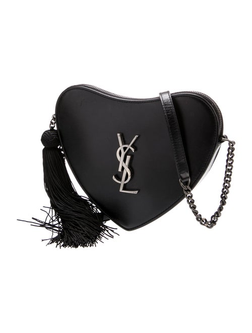 Saint Laurent Leather Heart Monogram