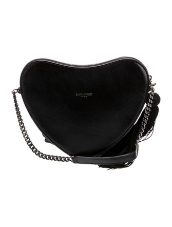 Saint Laurent Leather Heart Monogram