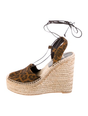 Saint Laurent Suede Animal Print Espadrilles