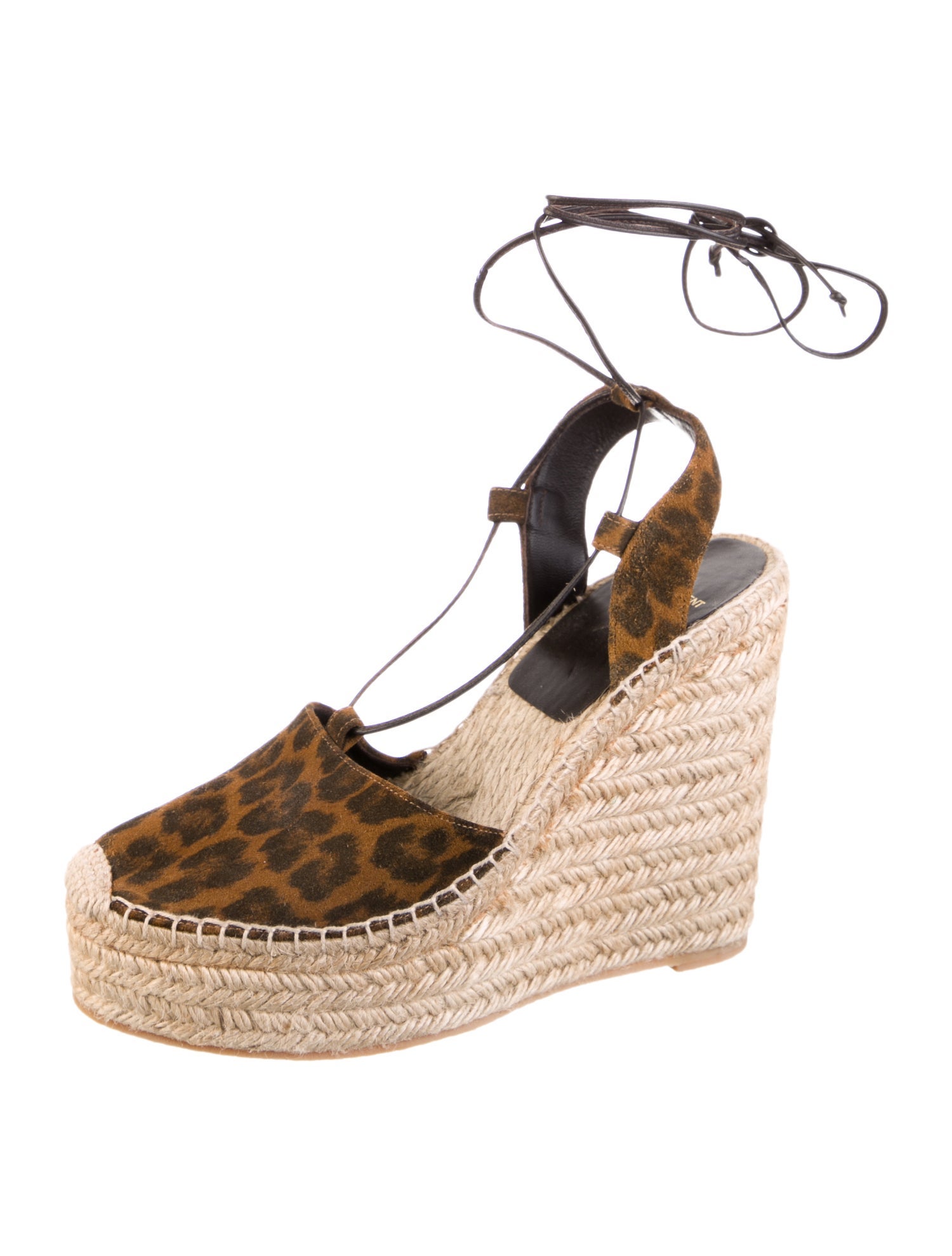 Saint Laurent Suede Animal Print Espadrilles