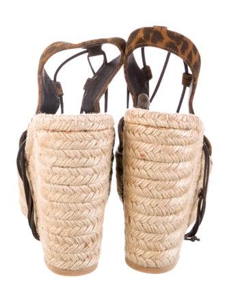 Saint Laurent Suede Animal Print Espadrilles