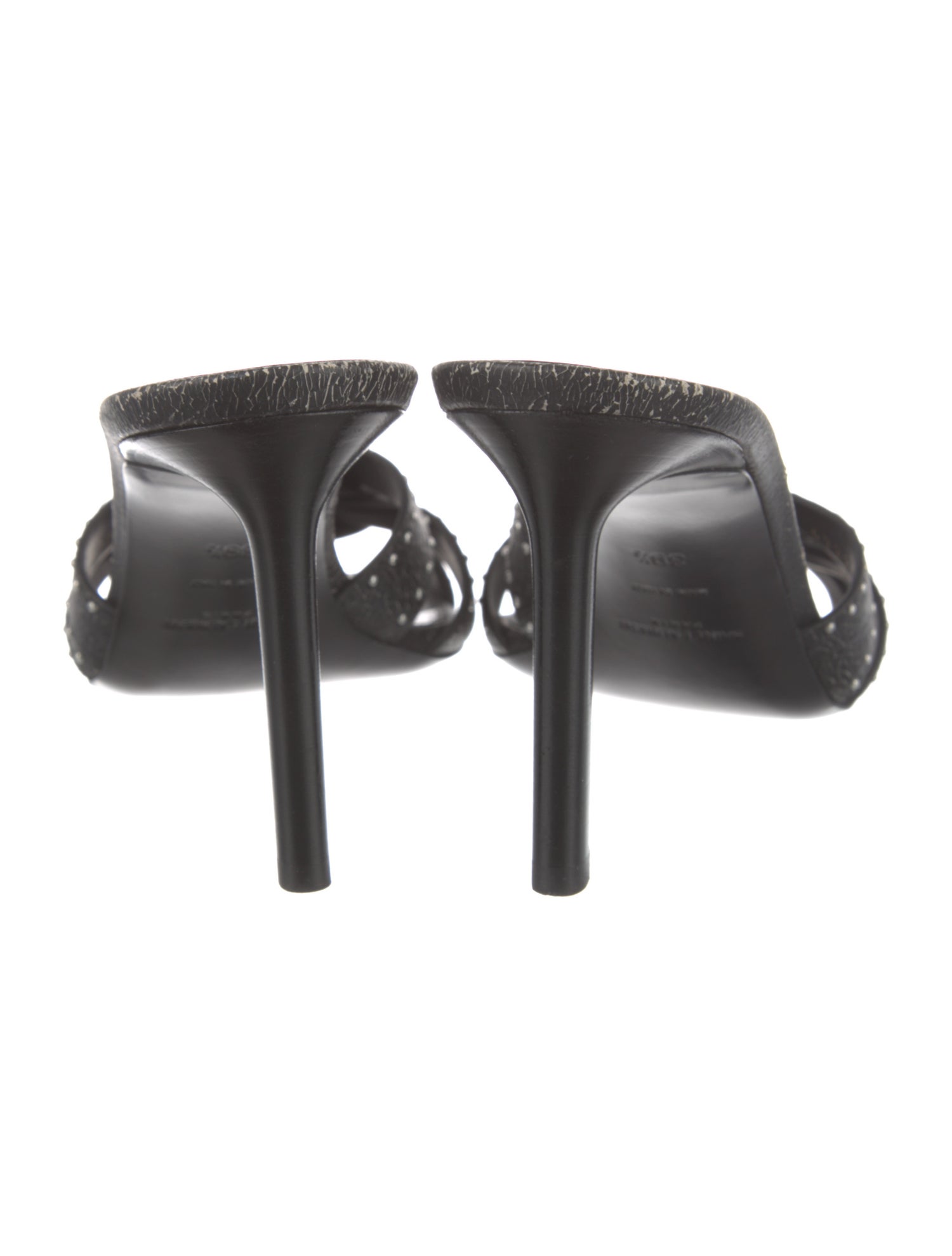 Saint Laurent Leather Studded Accents Slides