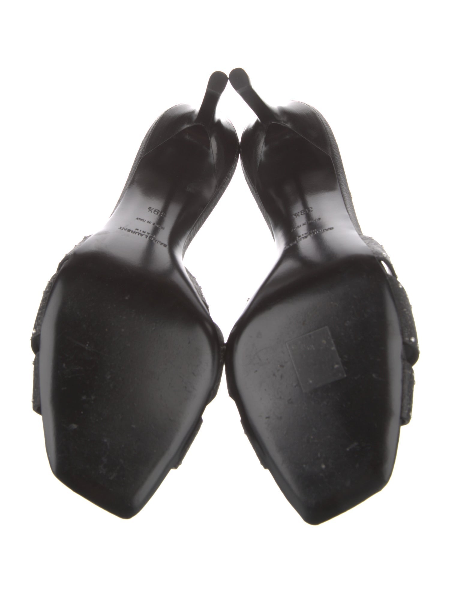 Saint Laurent Leather Studded Accents Slides