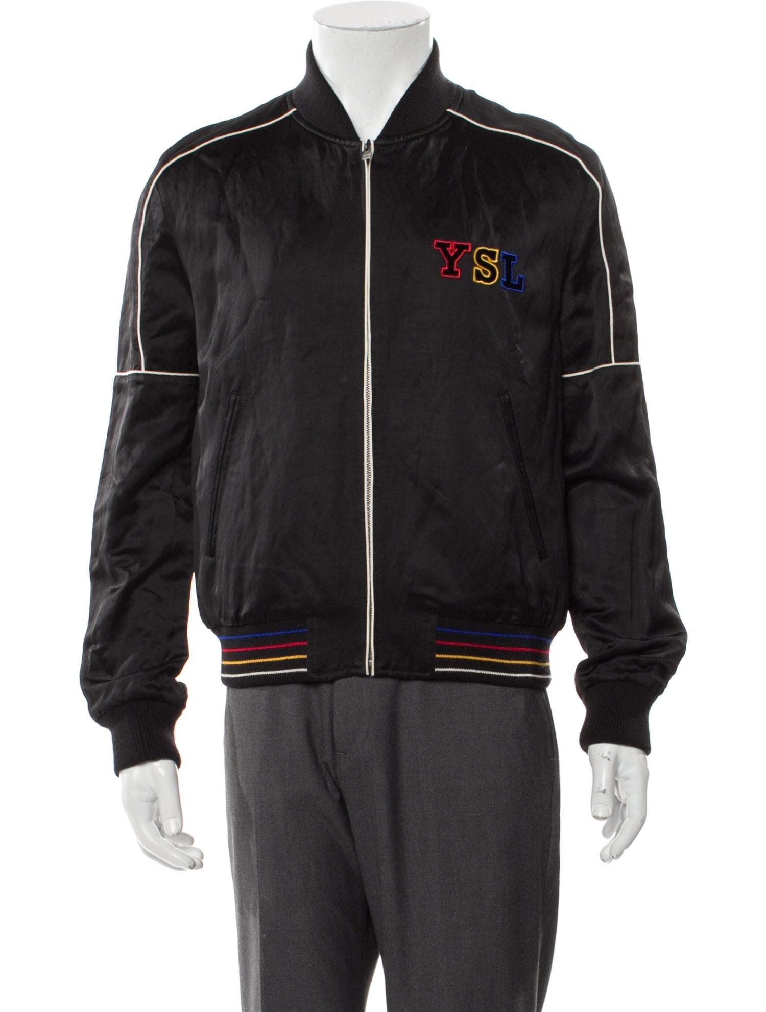 Saint Laurent 2021 Striped Bomber Jacket