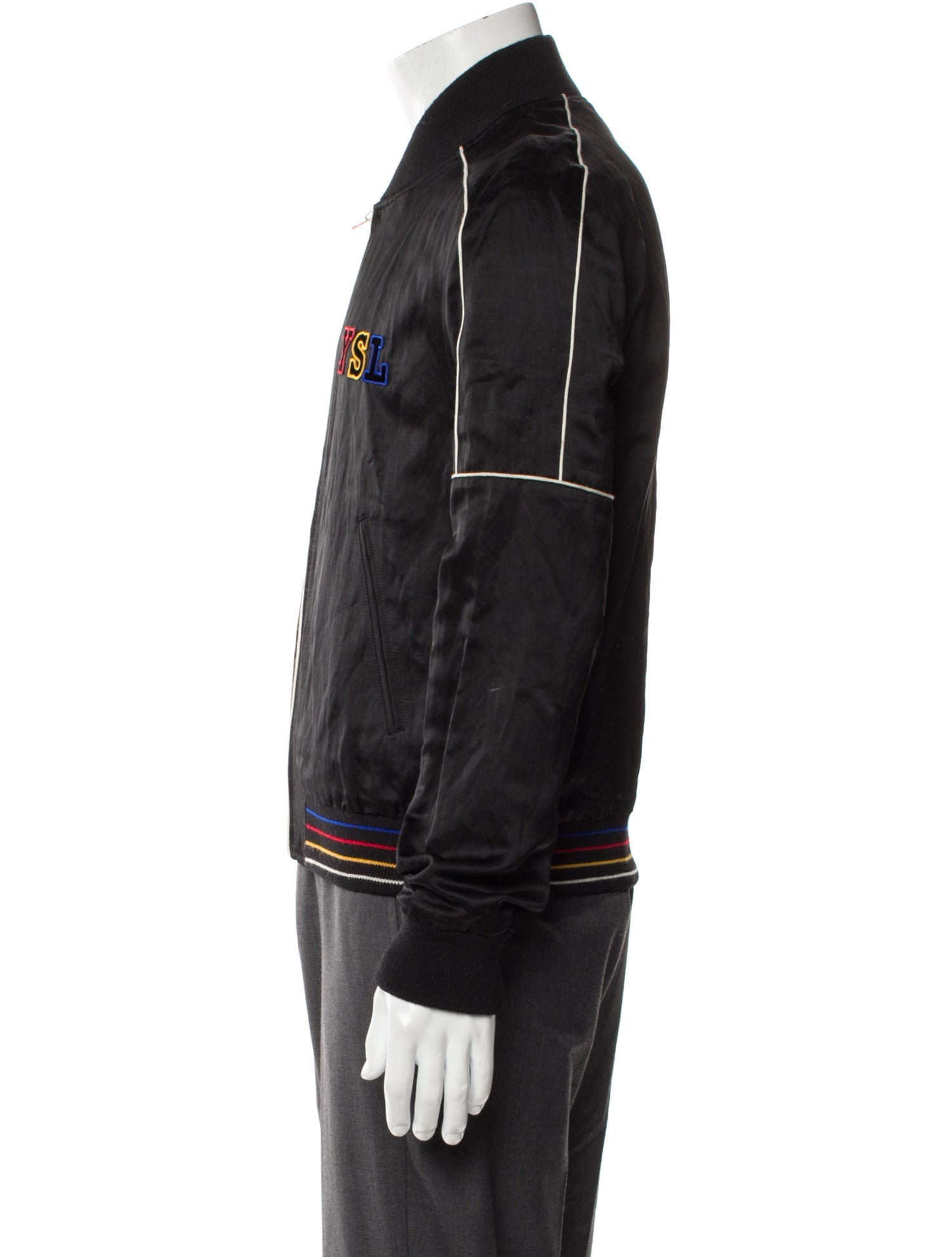 Saint Laurent 2021 Striped Bomber Jacket