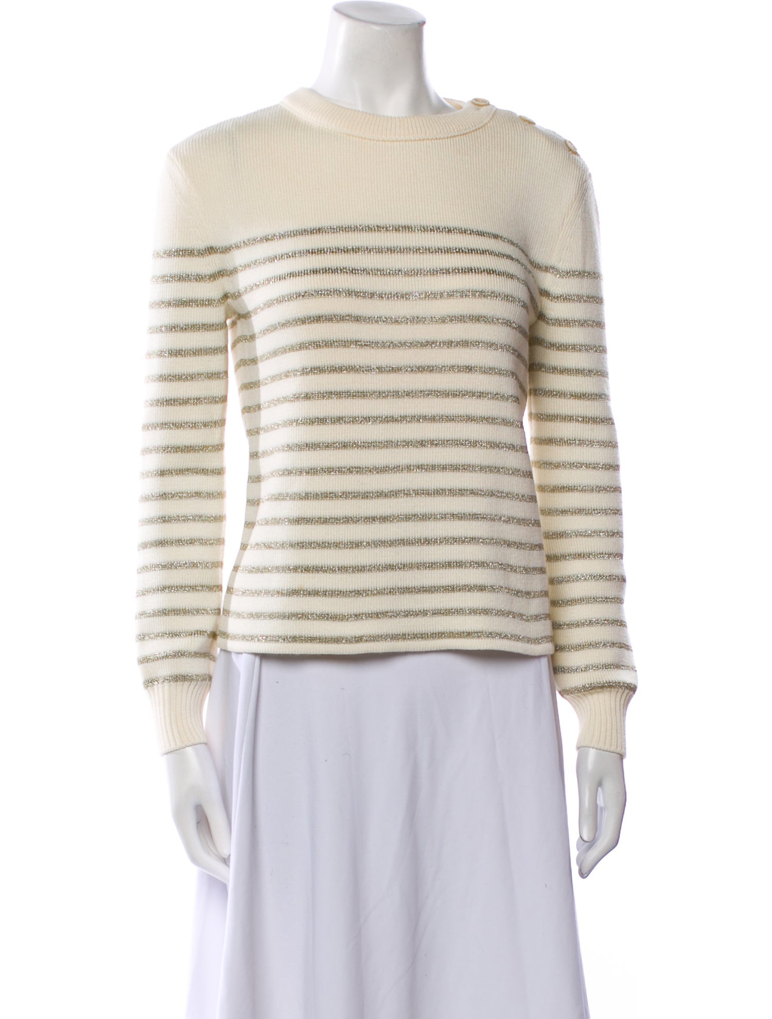 Saint Laurent Striped Crew Neck Sweater