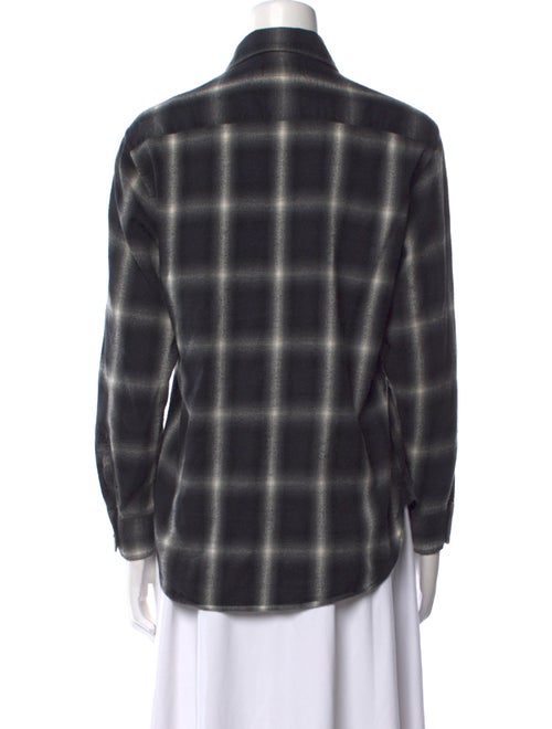 Saint Laurent 2015 Plaid Print Button-Up Top