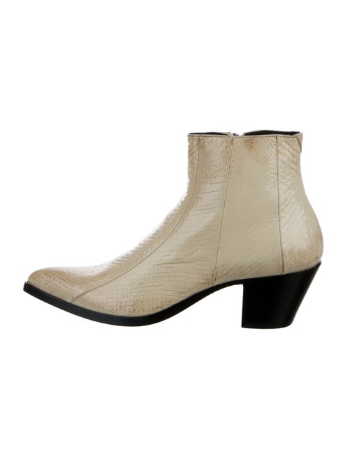 Saint Laurent Leather Animal Print Boots