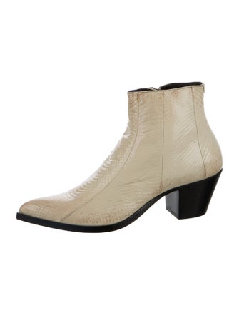 Saint Laurent Leather Animal Print Boots