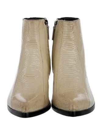 Saint Laurent Leather Animal Print Boots