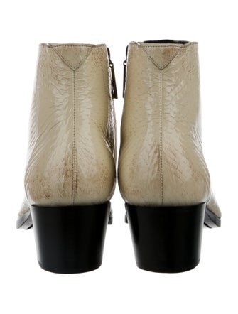 Saint Laurent Leather Animal Print Boots