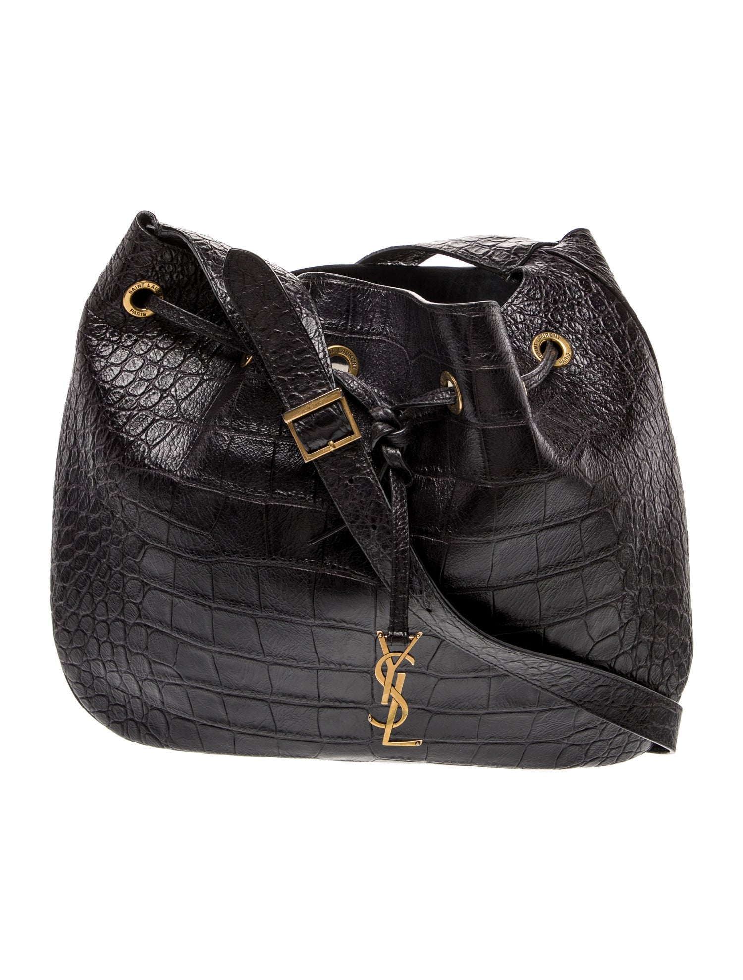 Saint Laurent Embossed Leather Paris VII Hobo Bag 2022