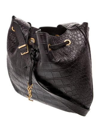 Saint Laurent Embossed Leather Paris VII Hobo Bag 2022