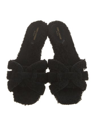 Saint Laurent Shearling Slides