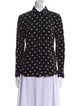 Saint Laurent Polka Dot Print Long Sleeve Button-Up Top