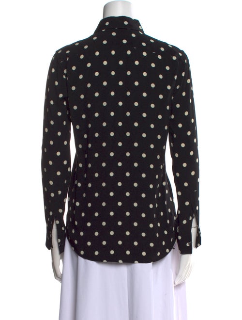 Saint Laurent Polka Dot Print Long Sleeve Button-Up Top