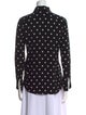 Saint Laurent Polka Dot Print Long Sleeve Button-Up Top