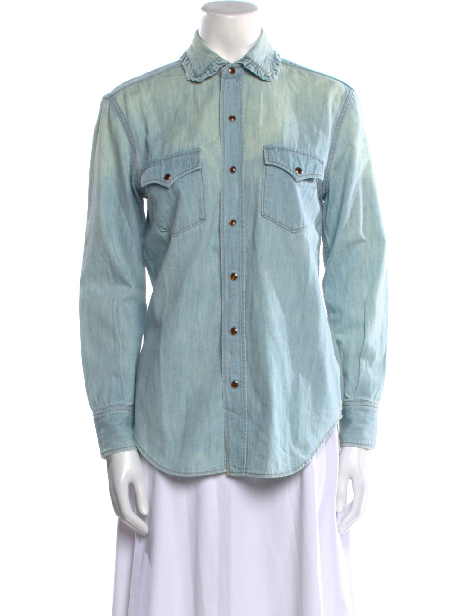 Saint Laurent 2015 Long Sleeve Button-Up Top