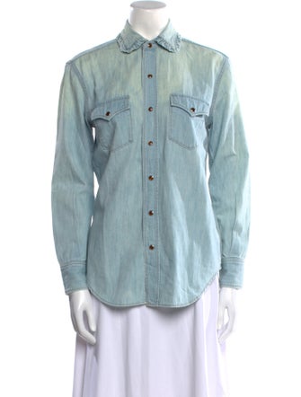 Saint Laurent 2015 Long Sleeve Button-Up Top